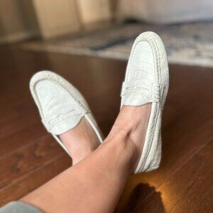 Frye cream leather driving shoes